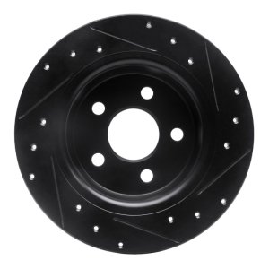 Ford Transit Connect Brake Rotor (1) - Rear Left - R1 Concepts - Drilled & Slotted - Black - `18-`23 Ford Transit Connect Brake Rotor (1) - Rear Left - R1 Concepts - Drilled & Slotted - Black - `18-`23